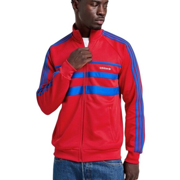 Adidas Originals The First Track Top Jacket Mens Size L SLIM FIT Scarlet Red NWT - Picture 1 of 11